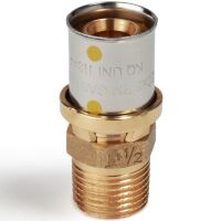 Giacomini RM107Y247 - Racor recto multigas macho 3/4 x (20 x 2)