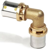 Giacomini RM127Y247 - Racor curvo Multigas macho 90° 3/4 x (20 x 2)