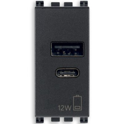 Arke Gris - Fuente de alimentación USB A+C 1M gris