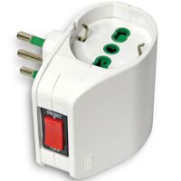 Fanton 87310 - adaptador múltiple con enchufe italiano 10A, blanco