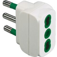 Fanton 82110 - adaptateur avec prise italienne 16A, blanc