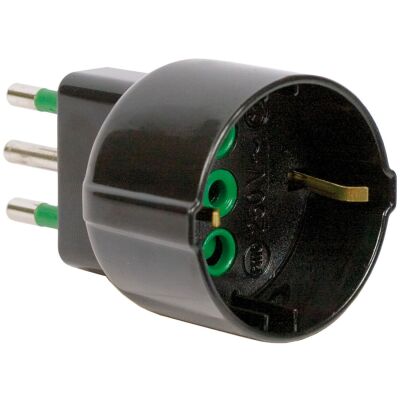 Fanton 82131 - adaptateur avec prise italienne 16A, noir