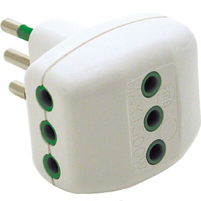 Fanton 82200 - adaptateur multiple avec prise italienne 10A, blanc