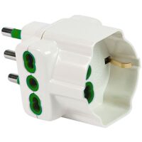 Fanton 82190 - adaptador múltiple con enchufe italiano 16A, blanco