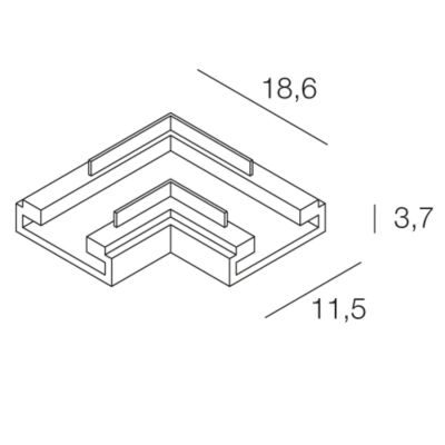 Novalux 100968.99 – connecteur angulaire pour ruban LED 2Strip - 10 pcs