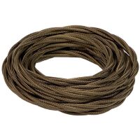 Fanton 93867 - brown silk braid cable 3G1.00 - 100m
