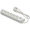 Fanton 40430 - regleta con 6 enchufes P40 y enchufe S17, blanco