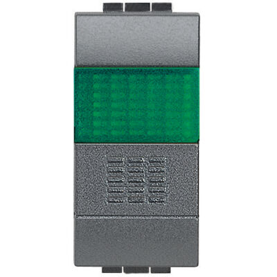 LivingLight Antracita - pulsador con luz indicadora verde