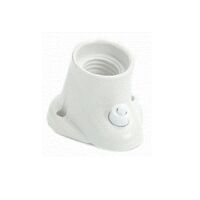 Curved base porcelain lamp holder and switch