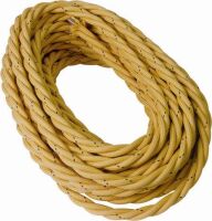 Gold cotton braided cable 3G1.50 - 50m