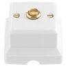 Rectangle - button with brass-plated porcelain key