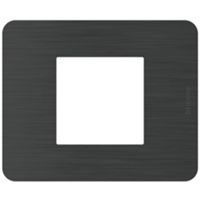 MatixGO - Plaque de recouvrement 2 modules Nickel Noir - JA4802EN