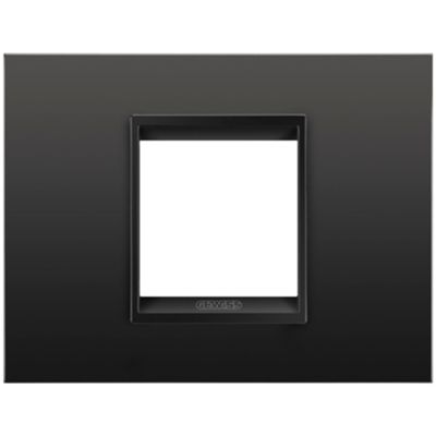 Gewiss GW16202XM Chorus - Placa monocromática negra satinada de 2 módulos