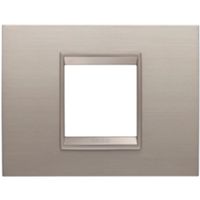 Gewiss GW16202XS Chorus - Placa de aluminio cepillado 2 módulos