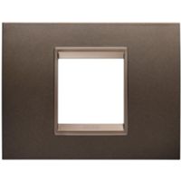Gewiss GW16202XV Chorus - Placa anódica marrón de 2 módulos