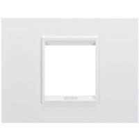 Gewiss GW16202YB Chorus - Placa monocromática blanca de 2 módulos