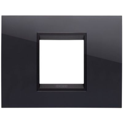 Gewiss GW16202YN Chorus - Placa lavy de tóner negro de 2 módulos