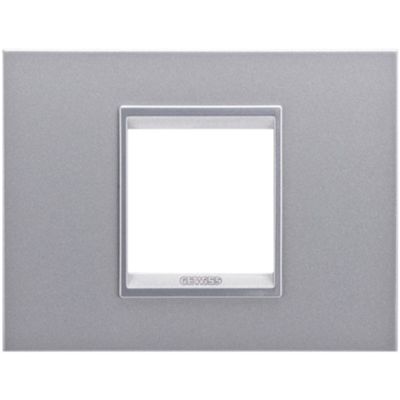 Gewiss GW16202YT Chorus - Placa monocromática de titanio de 2 módulos
