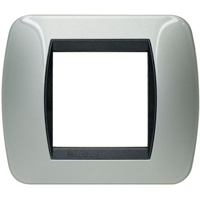 Living International - placca Metallic in metallo 2 posti alluminio chiaro