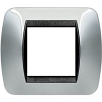 Living International - Metallic plate in light titanium 2-place metal