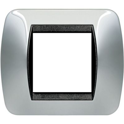 Living International - Metallic plate in light titanium 2-place metal
