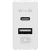 System White - USB A+C charger