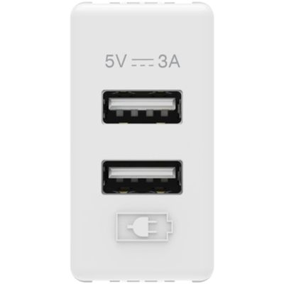 System White - caricatore USB A+A