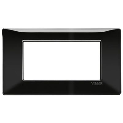Plana - placca in tecnopolimero 4 posti nero