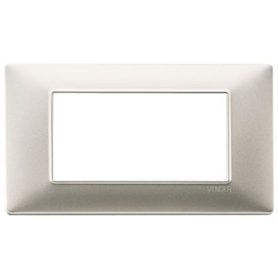 Plana - Plaque 4 places en technopolymère en nickel mat