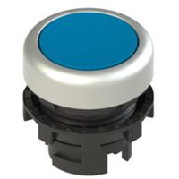 Pizzato E2 1PU2R6290 – pulsador azul con anillo cromado