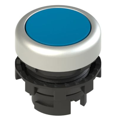 Pizzato E2 1PU2R6290 – pulsador azul con anillo cromado