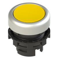 Pizzato E2 1PU2R5290 – bouton jaune avec anneau chromé