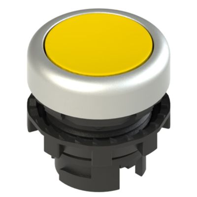 Pizzato E2 1PU2R5290 – pulsante giallo ghiera cromo