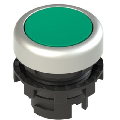 Pizzato E2 1PL2R4290 - pulsante luminoso verde ghiera cromo