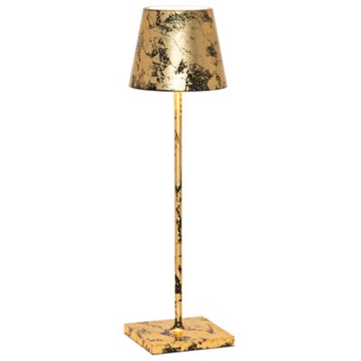 Zafferano LD0340DFO - Lampe de table Poldina Pro feuille d'or noir craquelé