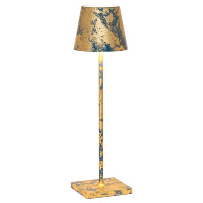 Zafferano LD0340AFO - Lampe de table Poldina Pro feuille d'or bleu craquelé