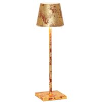 Zafferano LD0340FFO - Lámpara de mesa Poldina Pro en pan de oro rojo craquelé
