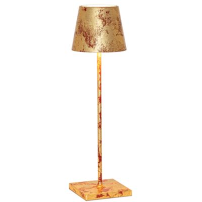 Zafferano LD0340FFO - Lámpara de mesa Poldina Pro en pan de oro rojo craquelé