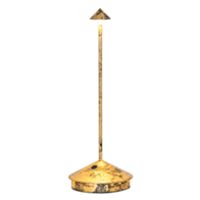 Zafferano LD1650DFO - Lampe de table Pina Pro noir-craquelé feuille d'or