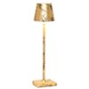 Zafferano LD0490DFO - Lampe de table Poldina Micro feuille d'or noir craquelé