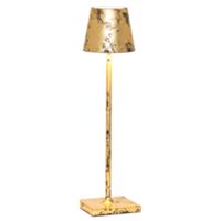 Zafferano LD0490DFO - Lámpara de mesa Poldina Micro pan de oro negro craquelé