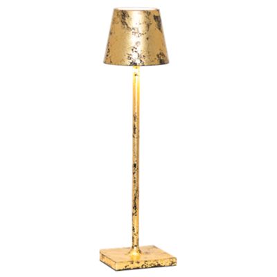 Zafferano LD0490DFO - lampada da tavolo Poldina Micro nero-foglia oro craquelé