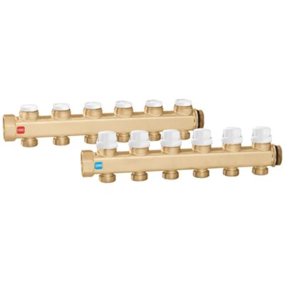 Caleffi 662635 - 1 x 3-way brass distribution manifold