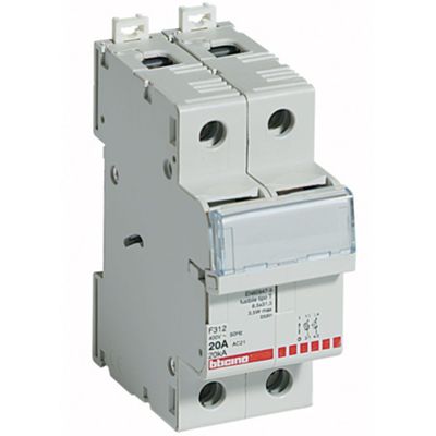 BTicino F312 - Portafusibles desconectador 2P 20A 2M