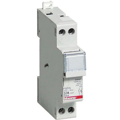 BTicino F321N - fuse holder 1P+N 32A 1M