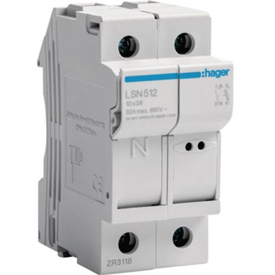 Hager LSN512 - porte-fusible sectionneur 1P+N 32A 2M