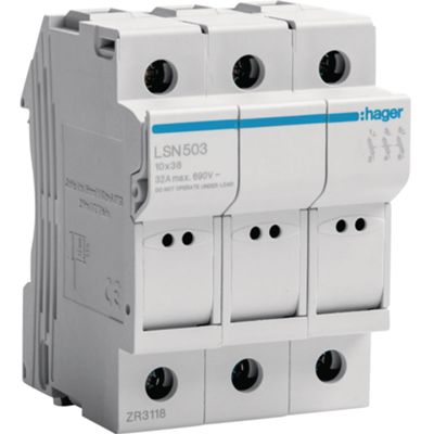 Hager LSN503 - portafusibile sezionatore 3P 32A 3M