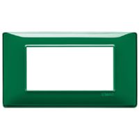 Plana - placca in tecnopolimero 4 posti reflex smeraldo