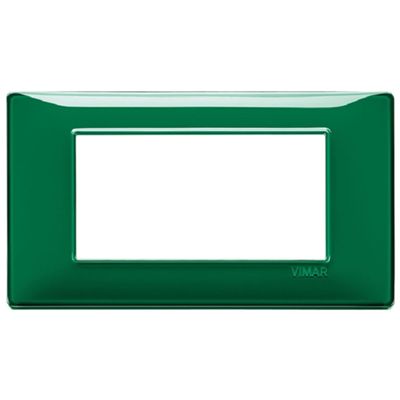 Plana - placca in tecnopolimero 4 posti reflex smeraldo