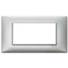 Plana - 4 place metal plate in metallic silver